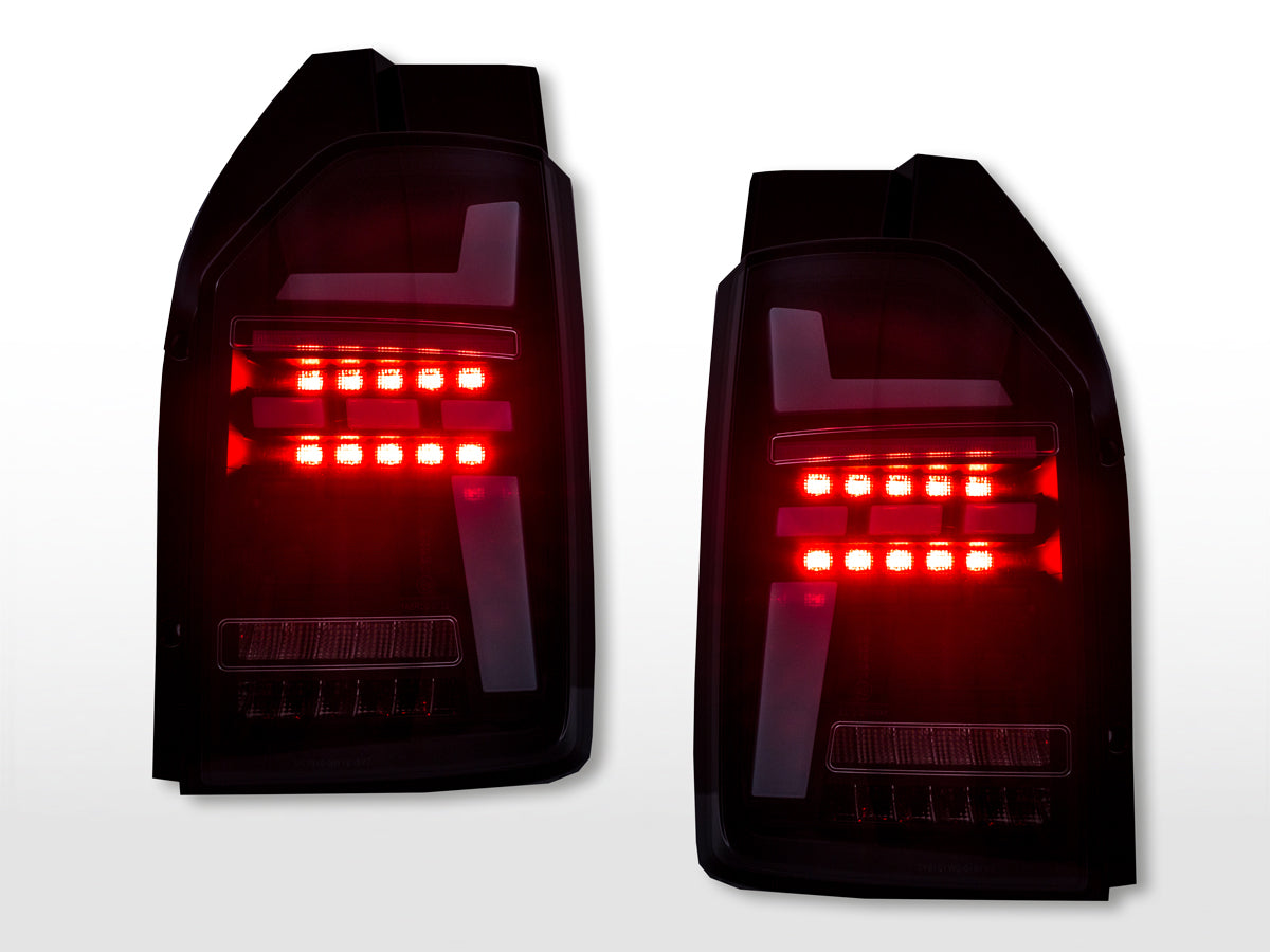 LED Rückleuchten Set VW T6 Bj. 16-21 Heckklapentür-Version schwarz LED Rückleuchten Set VW T6 Bj. 16-21 Heckklapentür-Version schwarz